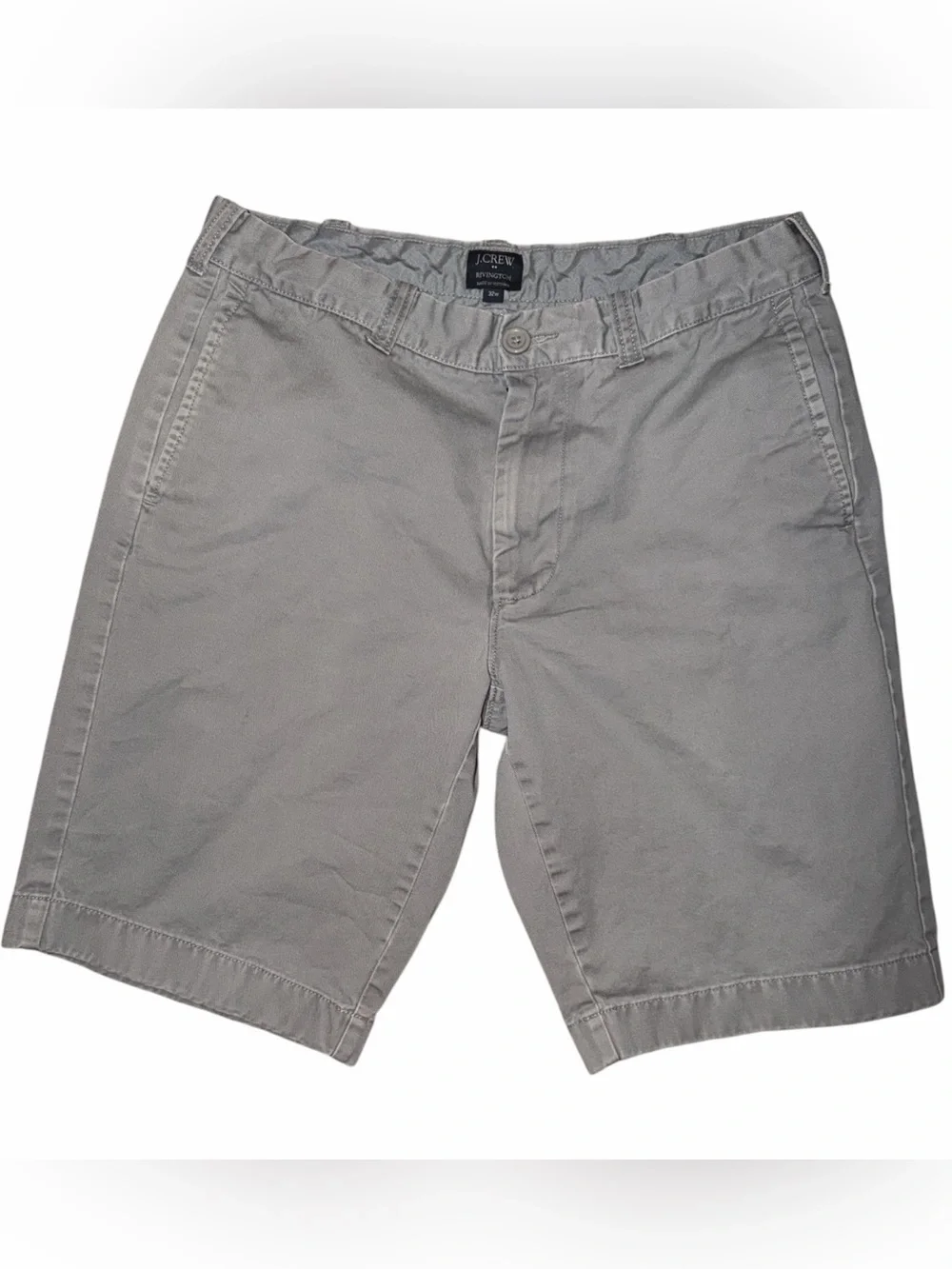J. Crew Rivington Chino Shorts Men 32 100% Cotton Gray Coastal Preppy